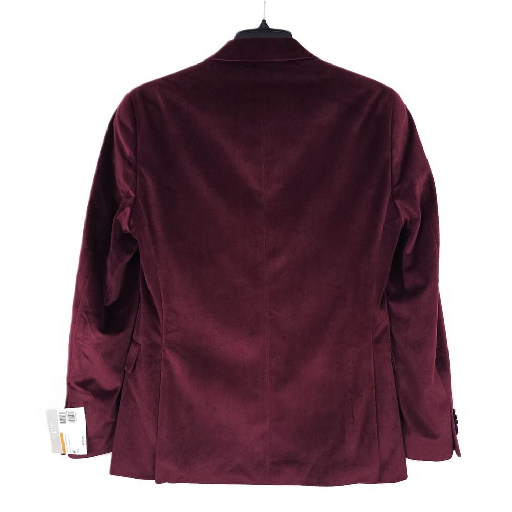 Alfani Mens Slim Fit Velvet Sport Coat Blazer 36R Burgundy Red Solid NWT - Picture 3 of 7